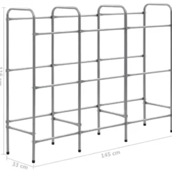 vidaXL - Opbergrek voor 9 kratten 145x33x116 staal zilverkleurig