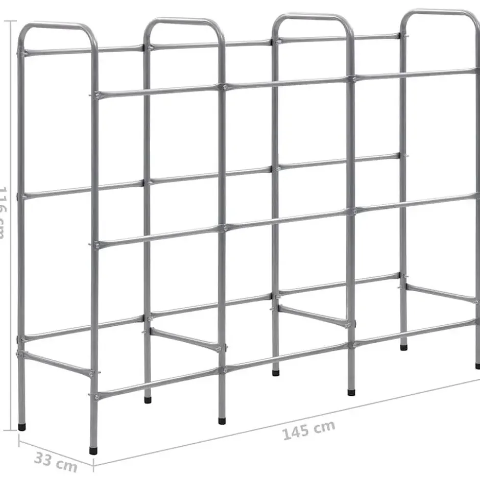vidaXL - Opbergrek voor 9 kratten 145x33x116 staal zilverkleurig