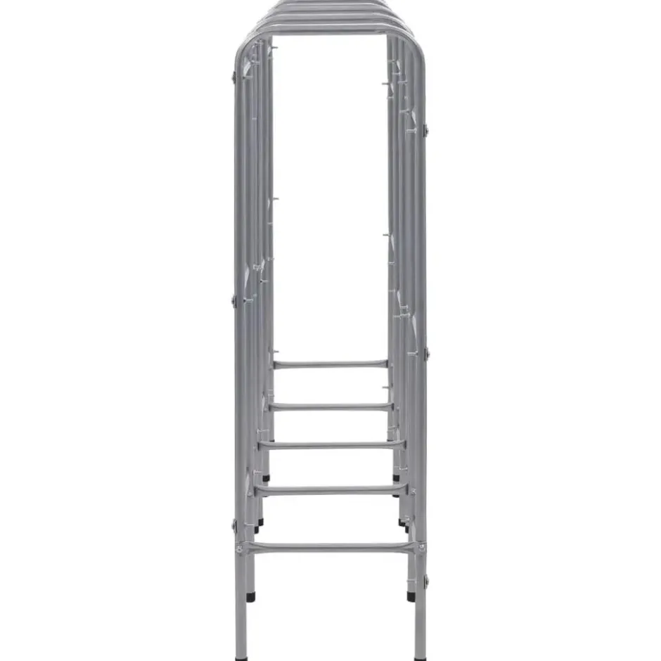 vidaXL - Opbergrek voor 12 kratten 190x33x116 cm staal zilverkleurig