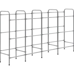 vidaXL - Opbergrek voor 12 kratten 190x33x116 cm staal zilverkleurig