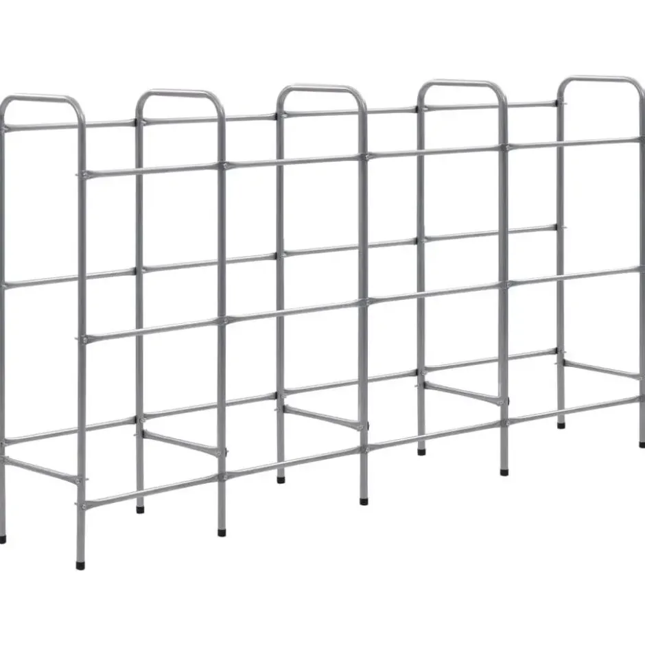 vidaXL - Opbergrek voor 12 kratten 190x33x116 cm staal zilverkleurig