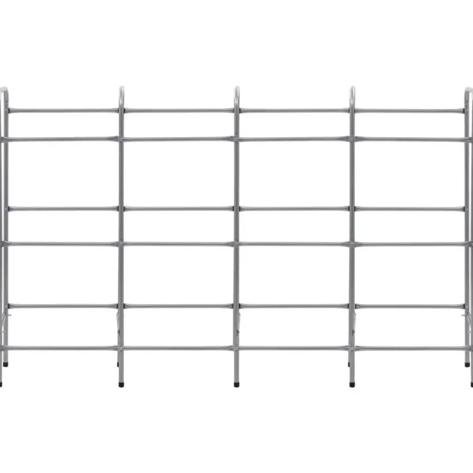 vidaXL - Opbergrek voor 12 kratten 190x33x116 cm staal zilverkleurig