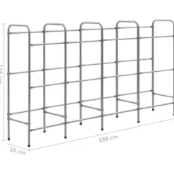 vidaXL - Opbergrek voor 12 kratten 190x33x116 cm staal zilverkleurig