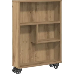 vidaXL - Opbergtrolley smal - Artisanaal eiken - Bewerkt hout - 48x13x68 cm
