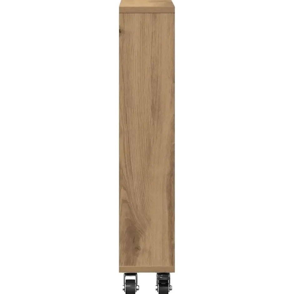 vidaXL - Opbergtrolley smal - Artisanaal eiken - Bewerkt hout - 48x13x68 cm