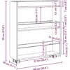 vidaXL - Opbergtrolley - Zwart - Bewerkt hout