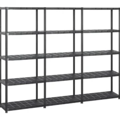vidaXL - Opslagkast - Zwart - Kunststof