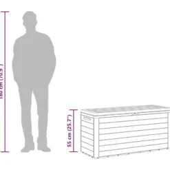 vidaXL - Opslagkist - Antraciet - Polypropyleen