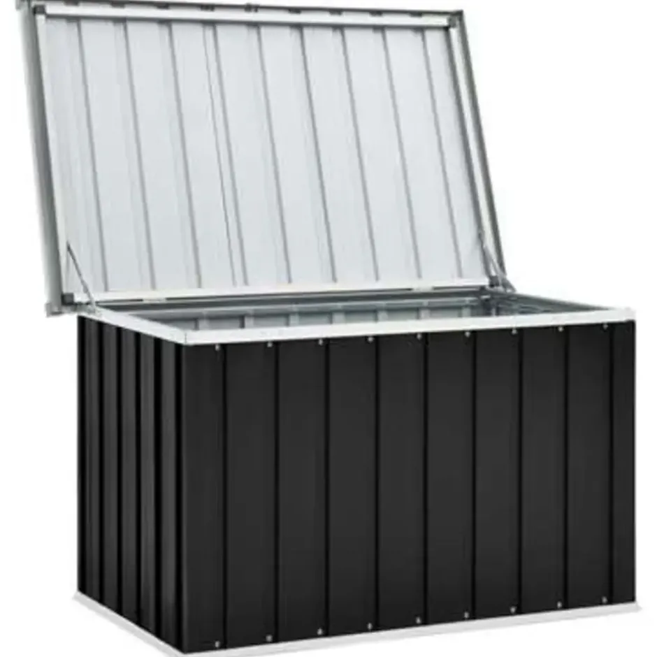 vidaXL - Opslagkist - Antraciet - Staal