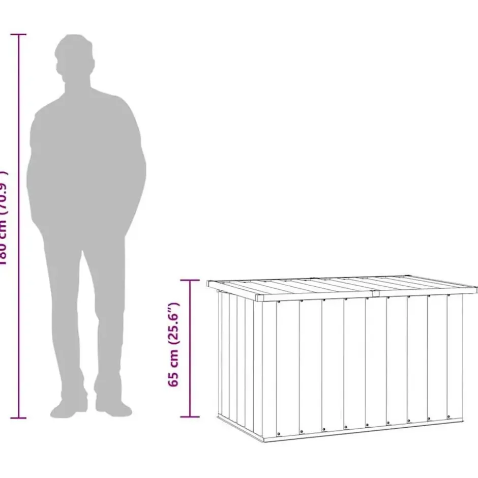 vidaXL - Opslagkist - Antraciet - Staal