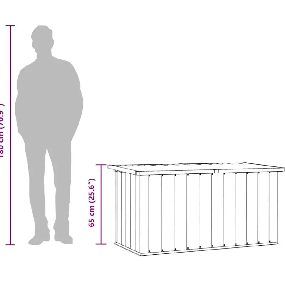vidaXL - Opslagkist - Antraciet - Staal