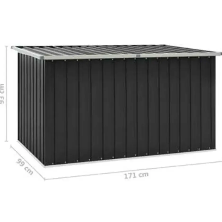 vidaXL - Opslagkist - Antraciet - Staal