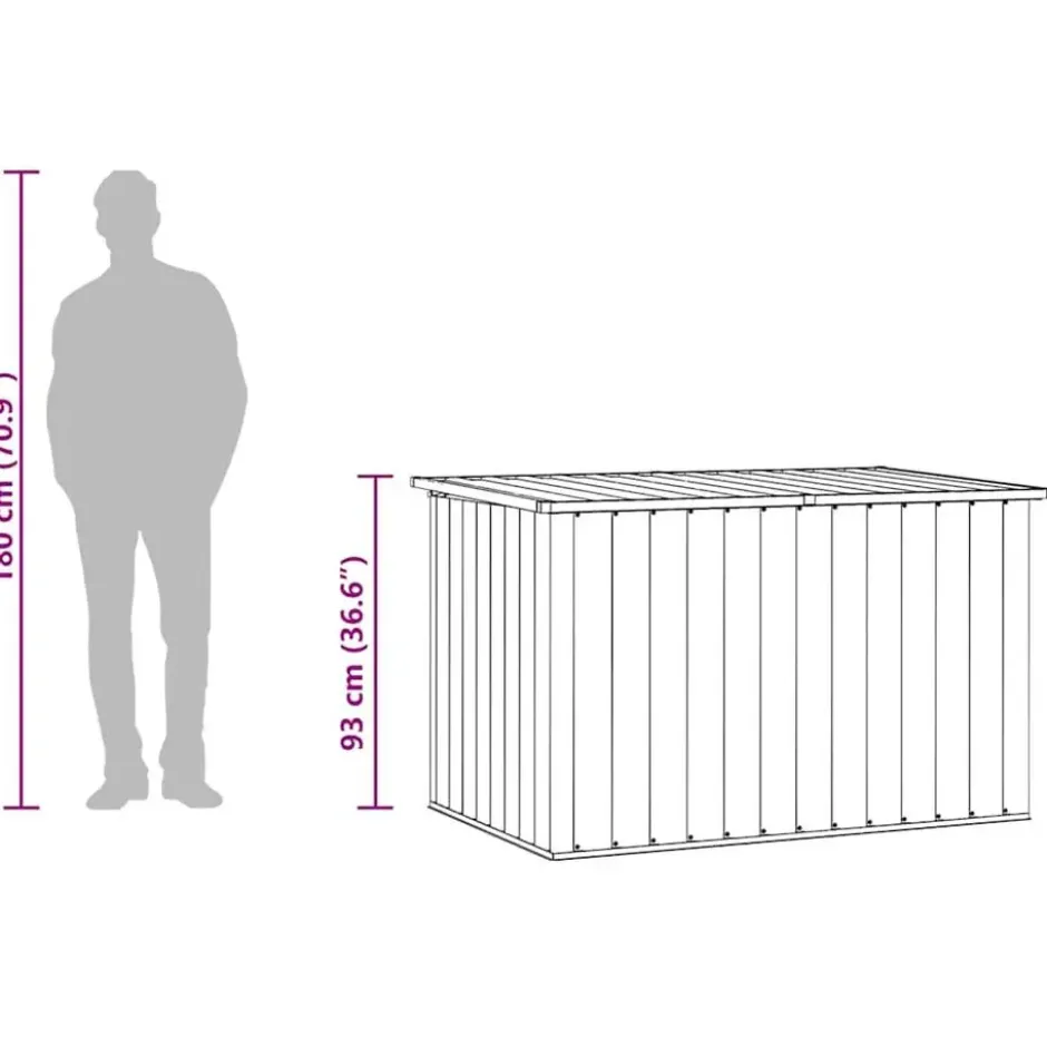 vidaXL - Opslagkist - Bruin - Staal
