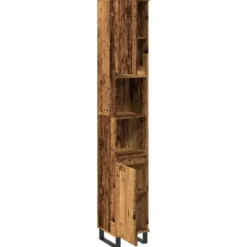 vidaXL - Oud hout Kolomkast met 2 deuren 2 vakken - Ijzer en hout - 30x30x190 cm