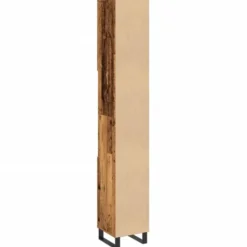 vidaXL - Oud hout Kolomkast met 2 deuren 2 vakken - Ijzer en hout - 30x30x190 cm