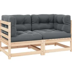 vidaXL - Palletbank - Antraciet - Grenenhout