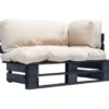 vidaXL - Pallet Bank - Beige - Geïmpregneerd grenenhout