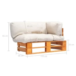 vidaXL - Pallet Bank - Beige - Geïmpregneerd grenenhout