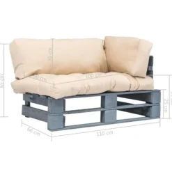 vidaXL - Pallet Bank - Beige - Geïmpregneerd grenenhout