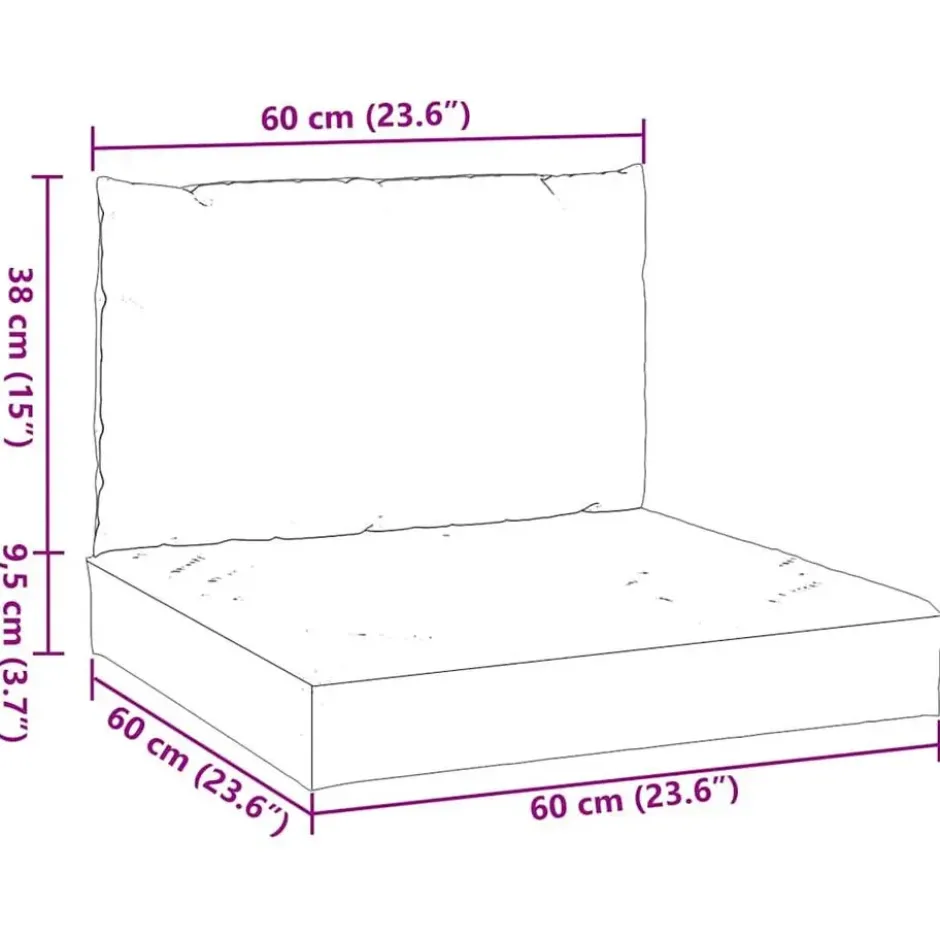 vidaXL - Palletkussen - Antraciet - Stof