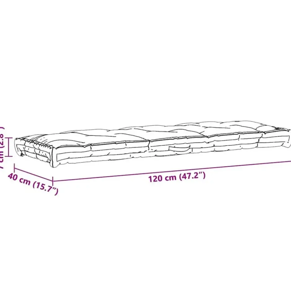 vidaXL - Palletkussen - Antraciet - Katoen