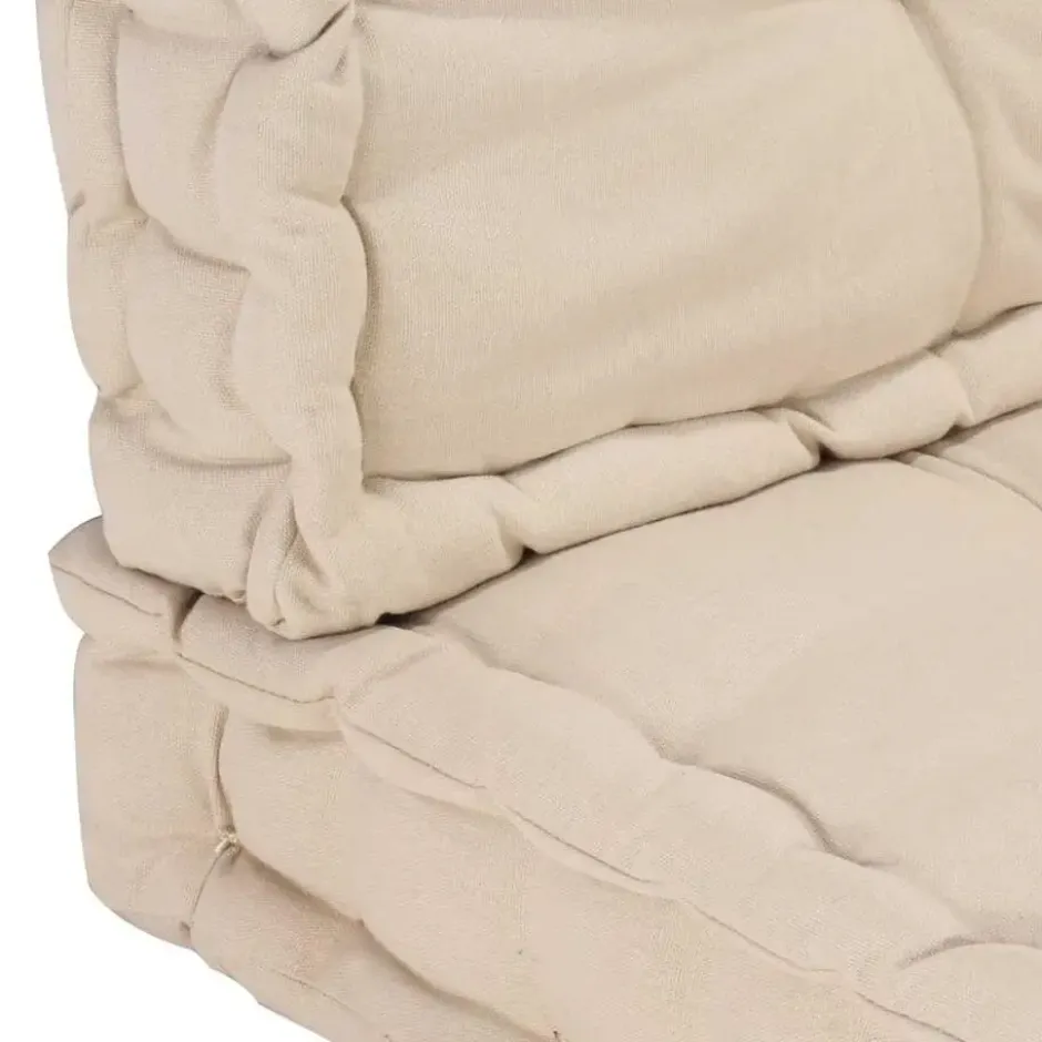 vidaXL - Palletkussen - Beige - Katoen