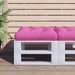 vidaXL - Palletkussen - Roze - Stof - 50 x 50 x 12 cm
