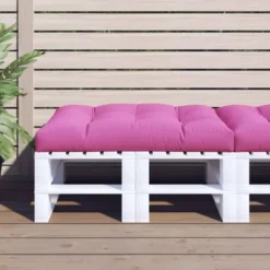vidaXL - Palletkussen - Roze - Stof - 120 x 80 x 12 cm