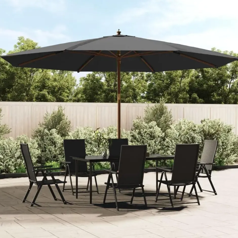 vidaXL - Parasol - Antraciet - Hout