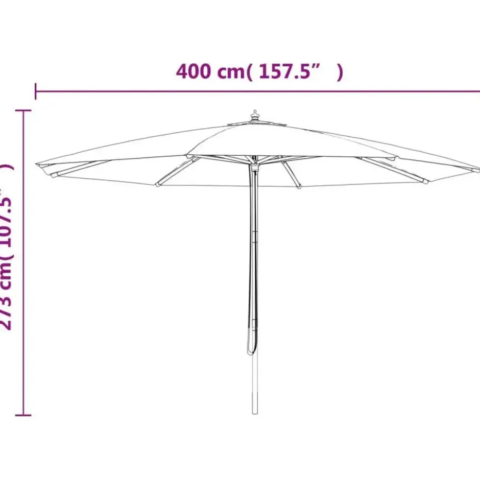 vidaXL - Parasol - Antraciet - Hout