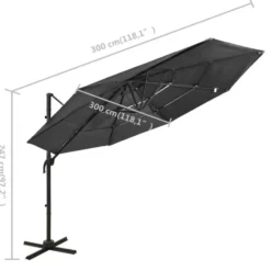 vidaXL - Parasol - Antraciet - Polyester