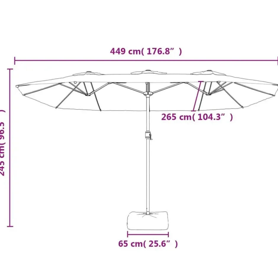 vidaXL - Parasol - Antraciet - Stof