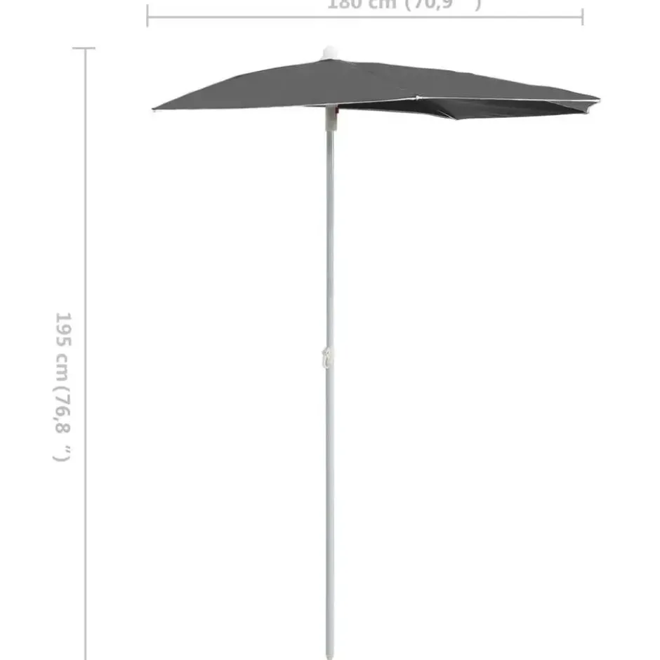 vidaXL - Parasol - Antraciet - Stof