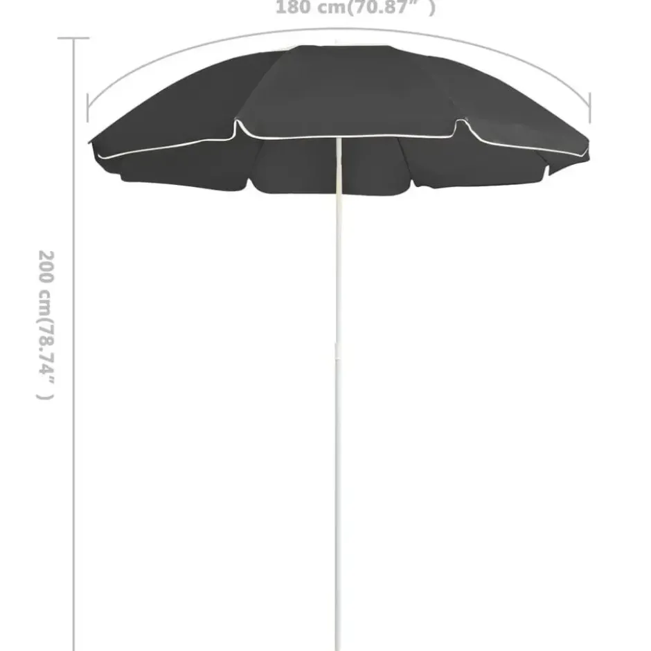 vidaXL - Parasol - Antraciet - Stof
