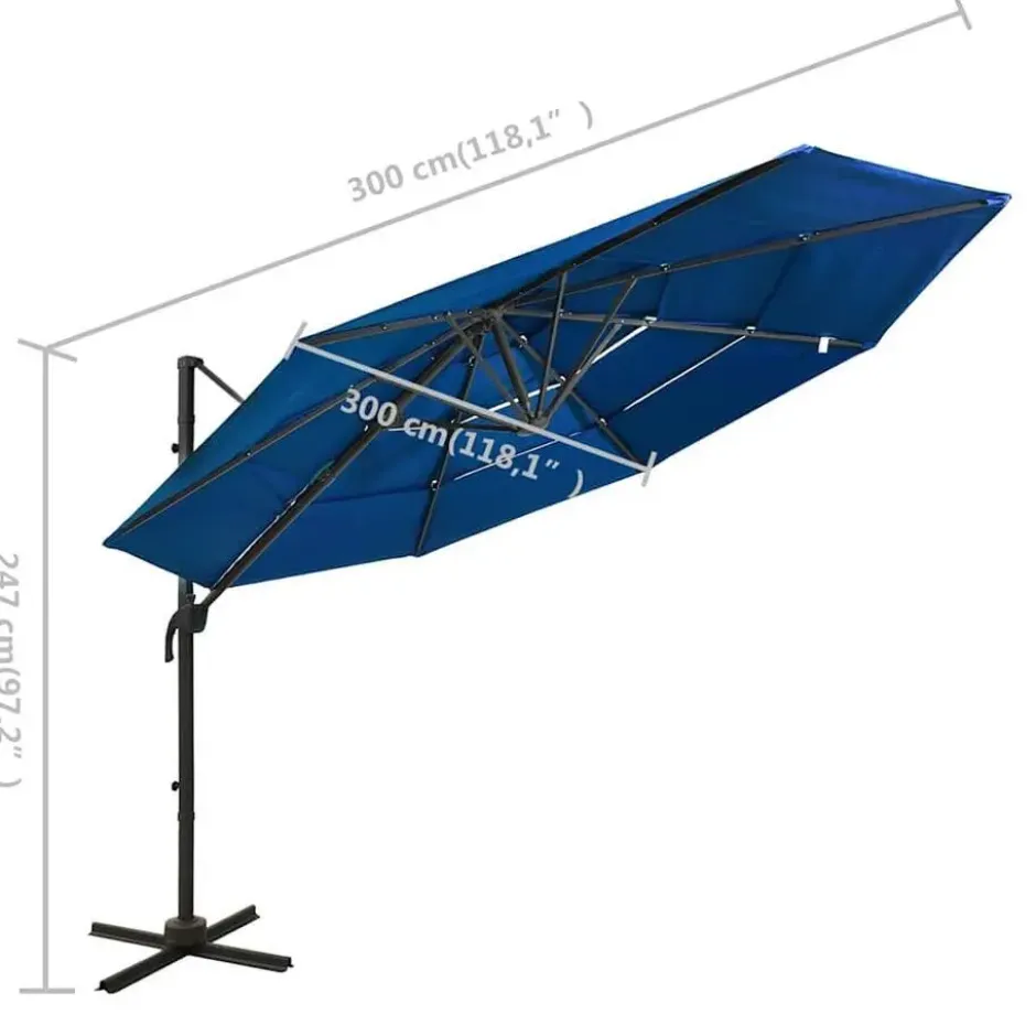 vidaXL - Parasol - Blauw - Polyester