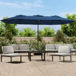 vidaXL - Parasol - Blauw - Stof