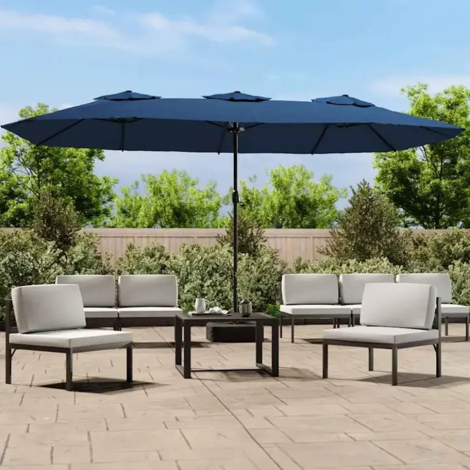 vidaXL - Parasol - Blauw - Stof