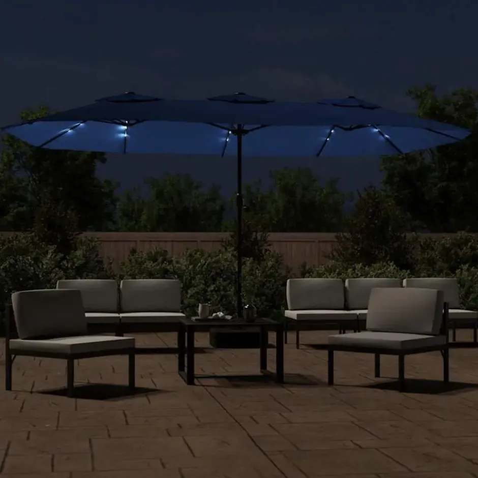 vidaXL - Parasol - Blauw - Stof