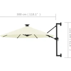vidaXL - Parasol - Crème - Stof
