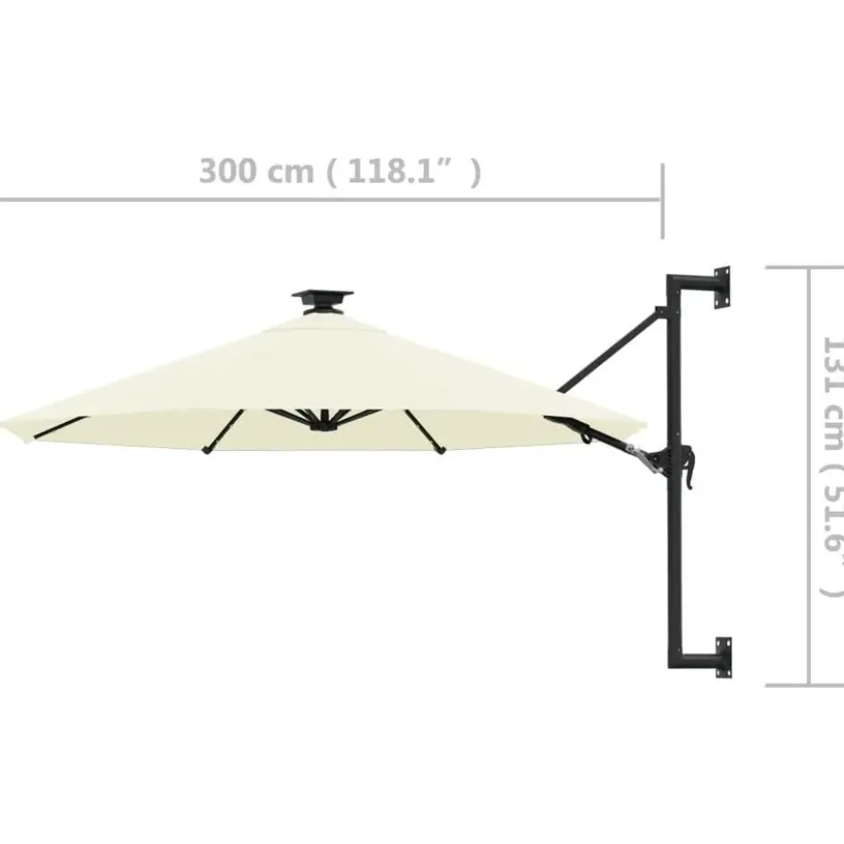 vidaXL - Parasol - Crème - Stof