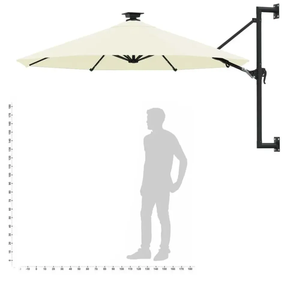 vidaXL - Parasol - Crème - Stof