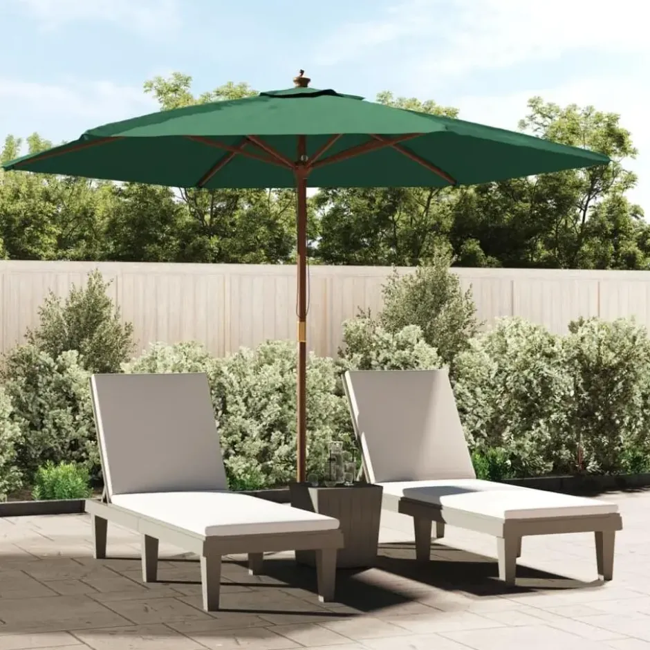 vidaXL - Parasol - Groen - Hout