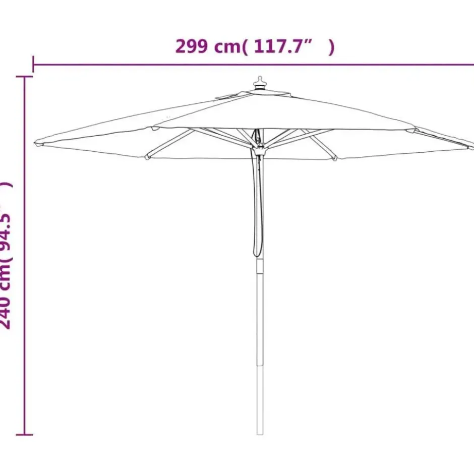 vidaXL - Parasol - Groen - Hout