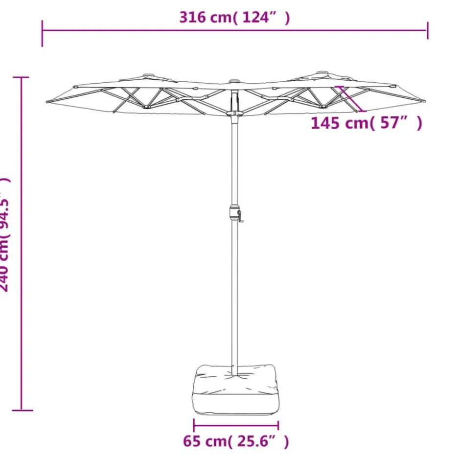 vidaXL - Parasol - Groen - Stof
