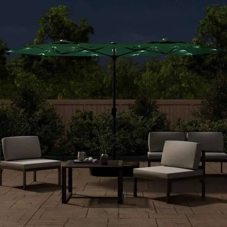 vidaXL - Parasol - Groen - Stof