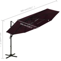 vidaXL - Parasol - Rood - Polyester