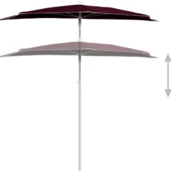 vidaXL - Parasol - Rood - Stof