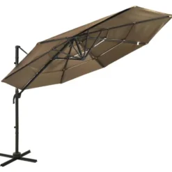 vidaXL - Parasol - Taupe - Polyester