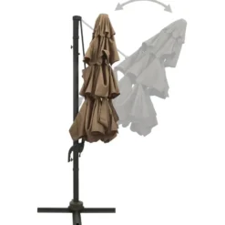 vidaXL - Parasol - Taupe - Polyester