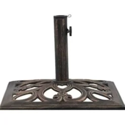 vidaXL - Parasolvoet - Bruin - Gietijzer - 49 x 49 x 33 cm